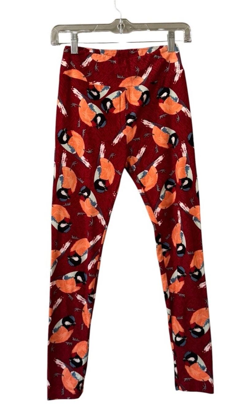 LulaRoe Women One Size Red Birds Nature‎ Outdoor Leggings Stretch Soft Teacher